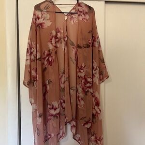 Pinkblush floral kimono